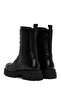 Black Leather Women's Boots - Lace up and Zipper 24WFD 185518 - 5