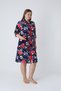 Women's Plus Size Cotton Blend Velvet Zipper Dress Red - Purple 1125 - 3