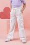 Mojo Girl 4-9 Years Cargo Pocket Pants 0206 White - 2