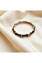 Black Enamel Bamboo Form Bracelet – 316L Stainless Steel - 2