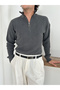 Men's Tricot Sweater with Half Zipper - 7