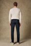 Men's Navy Blue Regular Fit Stretch Jeans - 3