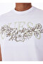 Crew Neck Patterned White Men's T-Shirt M5Gi17K8Fq4G011 Ss Cn Flower - 4