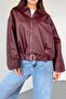 Bomber Belted New Season Trend Leather Jacket - 6