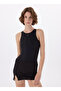 Round Neck Solid Black Women's Bodysuit Sl Cn Kim Body - Second Skin Xstr J - 3