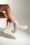 Allesia Beige Women's Zippered Comfortable Boots Non-Slip Sole Lace-Up Boots - 5