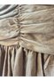 Metallic Metallized Lame Fabric Pocket Balloon Skirt Back Low Cut V Neck Night Party Invitation Evening Dress - 7