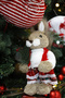 Christmas Ornament Glittered Airship Balloon Red White 30 cm