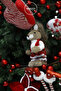 Christmas Ornament Glittered Airship Balloon Red White 30 cm - 3