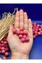 14 mm Pink Wooden Beads (50 Grams 48 Pieces) Narrow Hole Diameter 4 mm Macrame Bag Bracelet Jewelry Colorful - 2