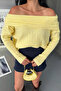 Thick Yellow Madonna Collar Knitwear Sweater