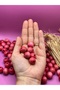 17 mm Pink Wooden Beads (50 Grams 30 Pieces) Narrow Hole Diameter 4 mm Macrame Bag Bracelet Jewelry Colorful - 2