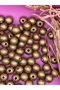 17 mm Gold Yellow Wooden Beads (50 Grams 30 Pieces) Narrow Hole Diameter 4 mm Macrame Bag Bracelet Jewelry - 3