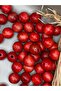 22 mm Red Wooden Beads (50 Grams 15 Pieces) Narrow Hole Diameter 5 mm Macrame Bag Bracelet Jewelry Colorful - 3