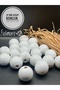 32 mm White Wooden Beads (10 Pieces) Round Macrame Bag Design Narrow Hole Diameter 7 mm