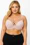 C Cup Wired Sponge Hollow Cross Strip Salmon Bra - 5