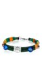 Miyavko Multicolor Silver Plated Cat Heart and Glass Evil Eye Beads Detailed Cat Necklace - 4