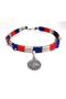 Kuçiko Evil Eye Bead and Eye Detailed Multicolored Dog Necklace with Swinging Charm - 3