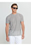 Crew Neck Striped White - Gray Men's T-Shirt Ace091252395_Bgr