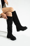 Women's Black Stone Zipperless Daily Riding Boots Velosa - 6