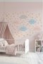 Smiling Soft Color Clouds and Stars Children's Room Wall Sticker Set
