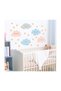 Smiling Soft Color Clouds and Stars Children's Room Wall Sticker Set - 5