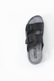 Birrbazaar Men's Orthopedic Double-Assembly Adjustable Buckle Stitched Faux Leather Slippers - 4