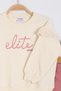 Girl's Seasonal Suit Elite Embroidered A-Line Cut Oversize Ribbed Tights 100% Cotton - 5