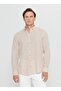 Slim Fit Buttoned Collar Beige Men's Shirt Ace020252165_Bej - 3