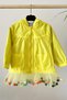 Yellow Girl's Raincoat Windbreaker with Pompom - 5