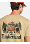 Washed Back on the Road Graphic Tee Beige Crew Neck Regular Fit Printed Men's T-Shirt - 3