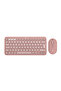 Pebble Combo Çoklu Cihaz Özellikli Sessiz Kablosuz Türkçe Q Klavye ve Mouse Seti, Pembe 920-012247