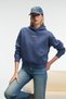 Melurea Women's Embroidered Hooded Comfort Fit Dark Blue Sweatshirt - 4