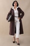 Bitter Brown Trench Coat with Cross Pocket Detail - 4