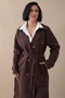Bitter Brown Trench Coat with Cross Pocket Detail - 2