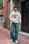 Harvard Printed Oversize Unisex White Hoodie - 4