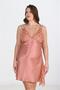 Premium Plus Size Lace Embroidered Copper Satin Nightgown - Ssssss7142-2162