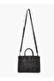 Textured Tote Bag with Detachable Strap and Zip Closure W 19 x H9.5 x D 24.5 cm - 2