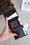 حامل بطاقات من الجلد الطبيعي الأوتوماتيكي مع آلية، أسود 1041 - 2