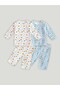 ® 100% Bamboo Bunny Printed Co-ord Set | | Full-sleeve T-shirt & Comfy Pants - Sky Blue & White - 2