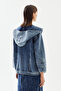 Kadın Kapüşonlu Denim Ceket - 4