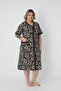 Women's Plus Size Cotton Jersey Fabric Buttoned Summer Dress - Coffee-Cream 4180 - 4