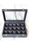 15-Piece Gray Watch Box, Faux Leather Covered, Custom Made, Handmade - 5