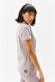 Women's Beige Buttoned Polo Collar Short Sleeve Cotton T-Shirt 8719 - 3
