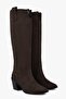 Women's Rebel Bitter Brown Suede Cowboy Boots - 2