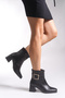 Women's Heeled Boots 00120015 Black Skin - 3
