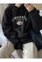 Unisex Black New Rochelle Printed Hooded Oversize Sweatshirt - 4
