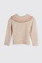 Girl's Beige-Melange Knitwear with Detachable Collar Detail - 2
