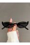 Women's Black Gold Detailed Cat Eye Sunglasses - Uv400 - 3