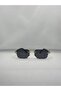 Gold Detailed Cornered Slim Unisex Sunglasses – Foldable Design - 4
